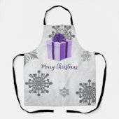 Paarse kerstcadeauvakantie Schort (Voorkant)