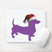 Paarse kerstdachshund muismat (Met muis)