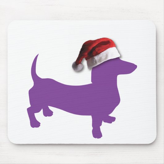 Paarse kerstdachshund muismat (Voorkant)