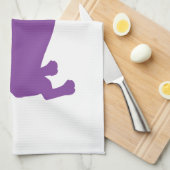 Paarse kerstdachshund theedoek (Quarter Fold)