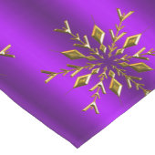 Paarse kerstdagen met gouden kerstdagen korte tafelloper (Hoek)