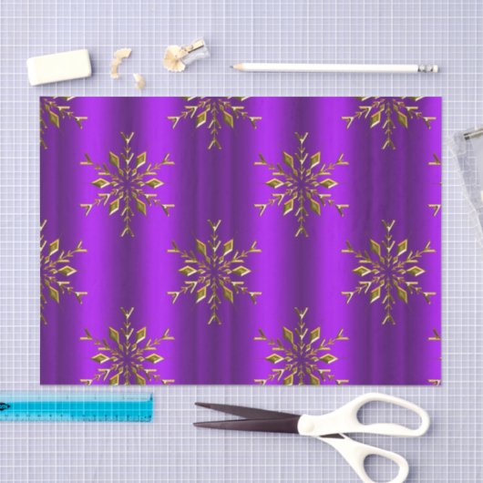 Paarse kerstdagen met gouden kerstdagen tissuepapier (Craft)