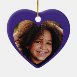 Paarse kerstdecoratie, Custom Angel Heart Keramisch Ornament