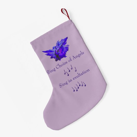 Paarse kerstengel Stocking, klein Kleine Kerstsok (Achterkant (Hangend))