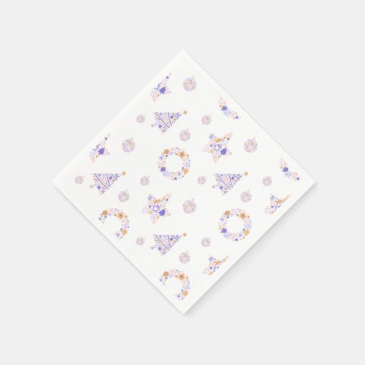 Paarse kerstfeest servetten (Hoek)