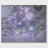 Paarse kerstfeestbomen voor sierdoeleinden cadeaupapier (Vlak)