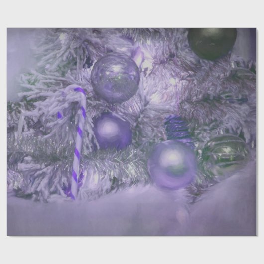 Paarse kerstfeestbomen voor sierdoeleinden cadeaupapier (Vlak)