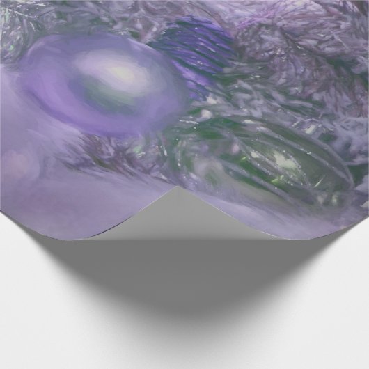 Paarse kerstfeestbomen voor sierdoeleinden cadeaupapier (Hoek)