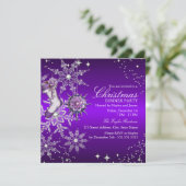 Paarse kerstfeestdag 3 kaart (Staand voorkant)