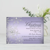 Paarse kerstfeestdag in Crystal Snowflake Kaart (Staand voorkant)