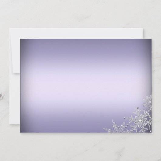 Paarse kerstfeestdag in Crystal Snowflake Kaart (Achterkant)