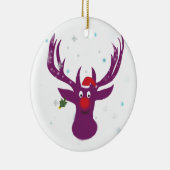 Paarse kerstfeestdag nieuwjaar keramisch ornament (Rechts)