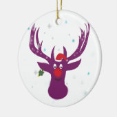 Paarse kerstfeestdag nieuwjaar keramisch ornament (Links)