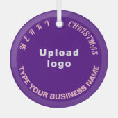 Paarse kerstfeestmaal glas ornament (Voorkant)