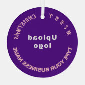 Paarse kerstfeestmaal glas ornament (Achterkant)