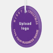 Paarse kerstfeestmaal glas ornament (Voorkant links)