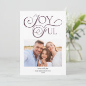 Paarse kerstfoto van Mauve Joyful Feestdagenkaart (Staand voorkant)