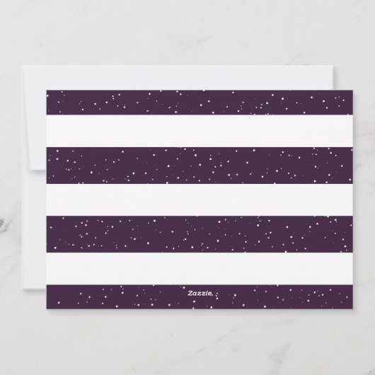 Paarse kerstfotokaarten met strippen feestdagenkaart (Achterkant)