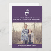 Paarse kerstfotokaarten voor fijne kerst feestdagenkaart (Voorkant / Achterkant)