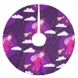 paarse Kerstheks Befana Broomrider Spookmas Kerstboom Rok