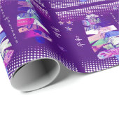 Paarse kerstinkuilbomen cadeaupapier (Rol Hoek)