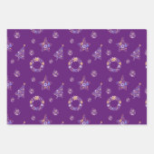 Paarse kerstinpakpapierset inpakpapier vel (Voorkant 2)