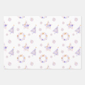 Paarse kerstinpakpapierset inpakpapier vel (Voorkant)