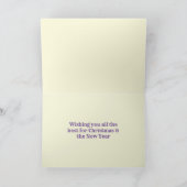 Paarse kerstkaart kaart (Binnen)