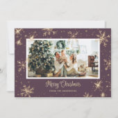 Paarse kerstkaarten met reservebasis feestdagenkaart (Voorkant)