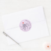 Paarse kerstkerst met octopus Santa Merry Ronde Sticker (Envelop)