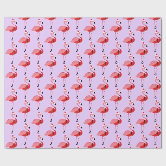 Paarse kerstkerstman cadeaupapier (Vlak)