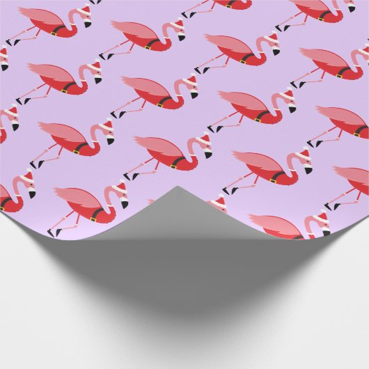 Paarse kerstkerstman cadeaupapier (Hoek)