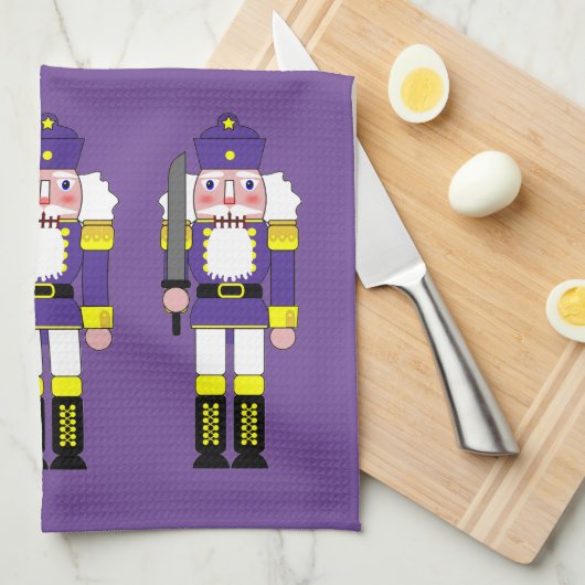 Paarse kerstkrakers theedoek (Quarter Fold)