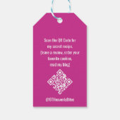 Paarse Kerstkrans-sneeuwvlok Promo QR-code Cadeaulabel (Achterkant)