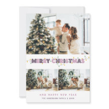 Paarse kerstlampjes 3 Foto collage