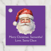 Paarse Kerstman Gepersonaliseerd kerstfeest Bedankjes Labels (Voorkant)