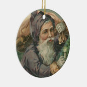  Paarse kerstman Keramisch Ornament (Rechts)