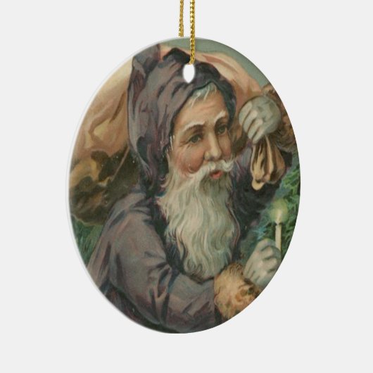  Paarse kerstman Keramisch Ornament (Rechts)