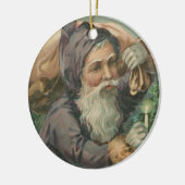  Paarse kerstman Keramisch Ornament (Links)