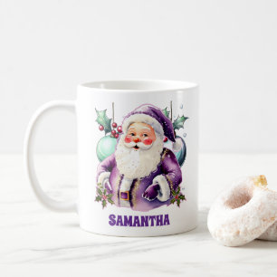 Paarse Kerstman Kerst kind Hot Chocolate mok