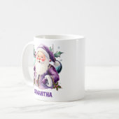 Paarse Kerstman Kerst kind Hot Chocolate mok (Voorkant links)