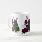 Paarse kerstman koffiemok (Voorkant links)