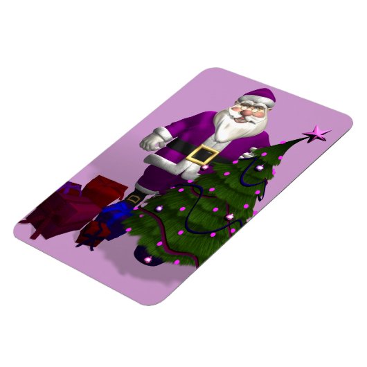 Paarse kerstman magneet (Linkerzijde)