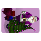 Paarse kerstman magneet (Horizontaal)