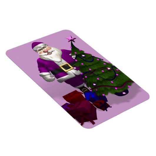 Paarse kerstman magneet (Rechterzijde)