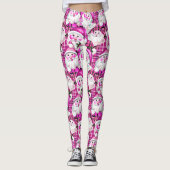 Paarse  Kerstman Tartan Plaid Christmas Leggings (Voorkant)