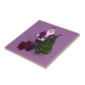 Paarse kerstman tegeltje (Zijkant)