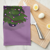 Paarse kerstman theedoek (Quarter Fold)