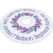 Paarse kerstmannen met familienaam kerstboom rok (Gekanteld)