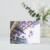 Paarse Kerstmis in Columbus Cirkel New York Feestdagenkaart (Staand voorkant)